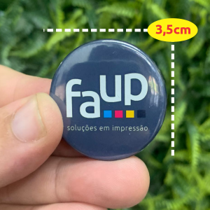 BOTTON PERSONALIZADO 3,5cm PLASTICO 3,5x3,5cm 4X0 PLÁSTICO ALFINETE TRASEIRO 
