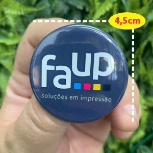 BOTTON PERSONALIZADO 4,5cm PLASTICO 4,5x4,5cm 4X0 PLÁSTICO ALFINETE TRASEIRO 