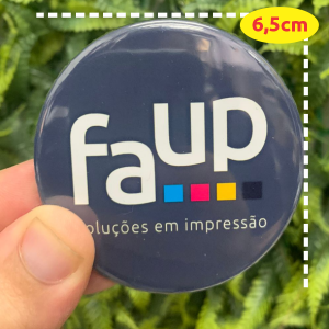 BOTTON PERSONALIZADO 6,5cm PLASTICO 6,5X6,5 4X0 PLÁSTICO ALFINETE TRASEIRO 
