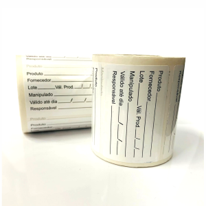 ETIQUETA VAL. CONGELADOS BOPP 90g Rolo com 400unds - 6X4 1x0 Cores BOPP Natural Brilho Corte Reto 