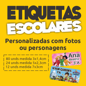 ETIQUETAS ESCOLARES Vinil 08 VARIADOS 4X0  COM RECORTE 