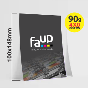 Folheto - 100x140mm em Couché Brilho 90g Couché Brilho 90G 100x140mm 4X0 CORES Sem Enobrecimento Corte Reto (Padrão) 